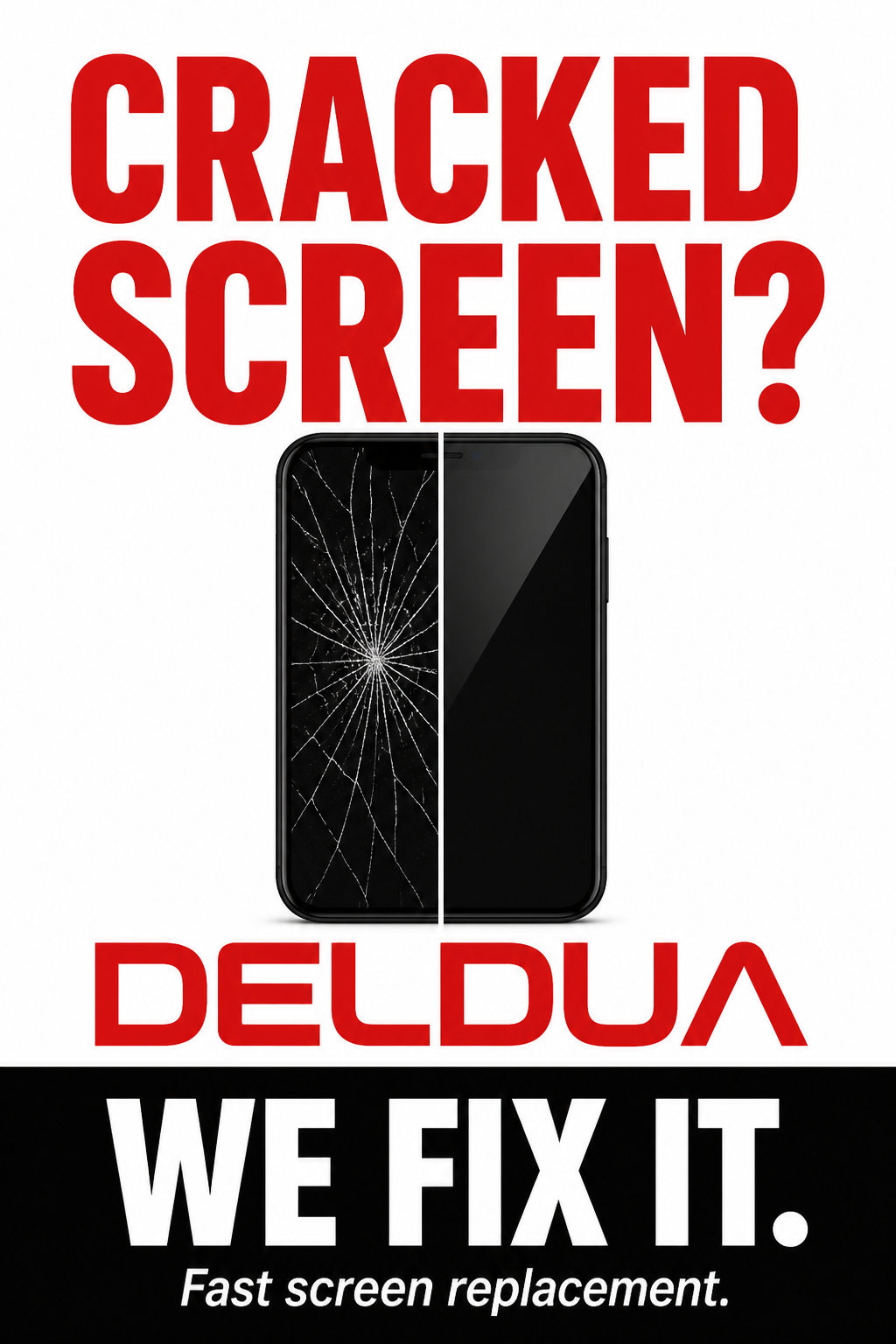 Cracked screen poster