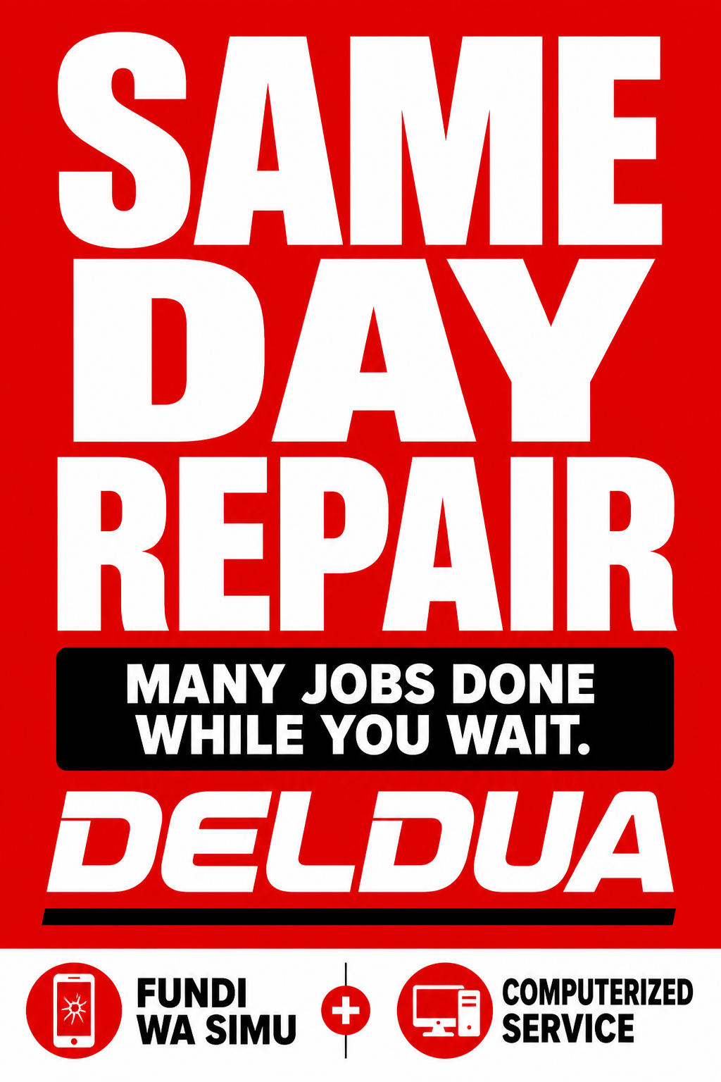 Same day repair poster